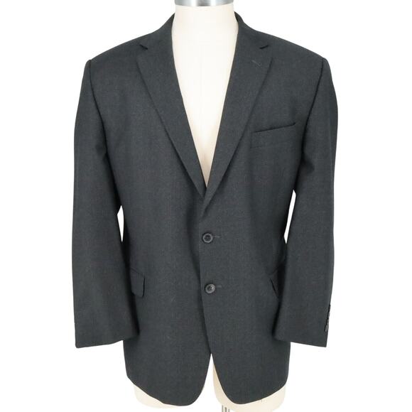 Joseph Abboud Sport Coat Mens 48R Black Micro Stripe Wool Tweed Jacket Lined - Picture 1 of 16